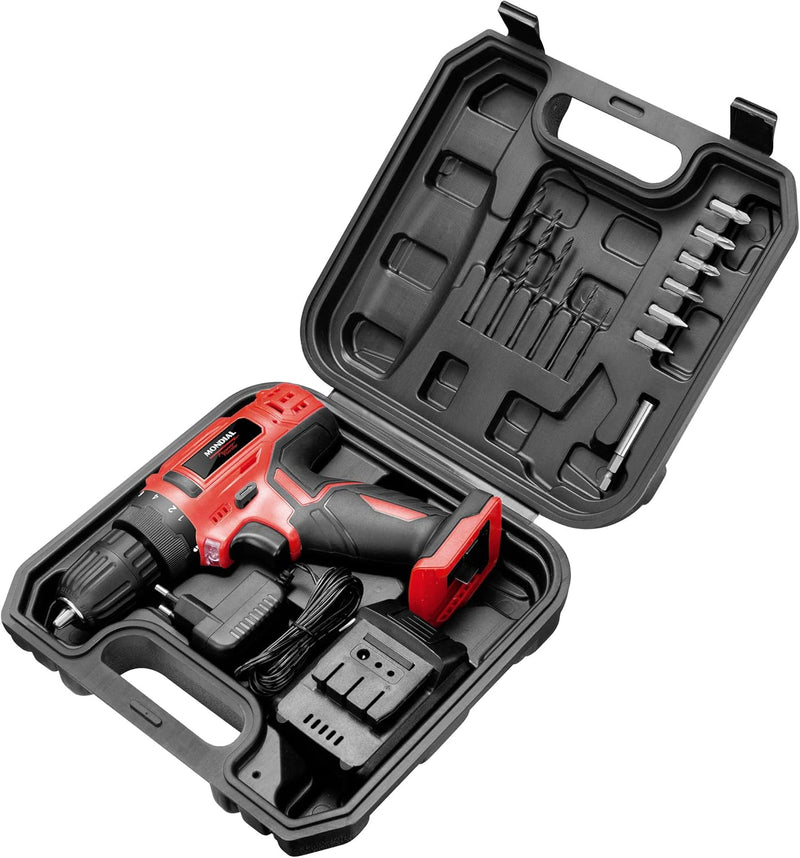 Parafusadeira à Bateria, Mondial, Vermelho, 12V, Bivolt - FPF-06M