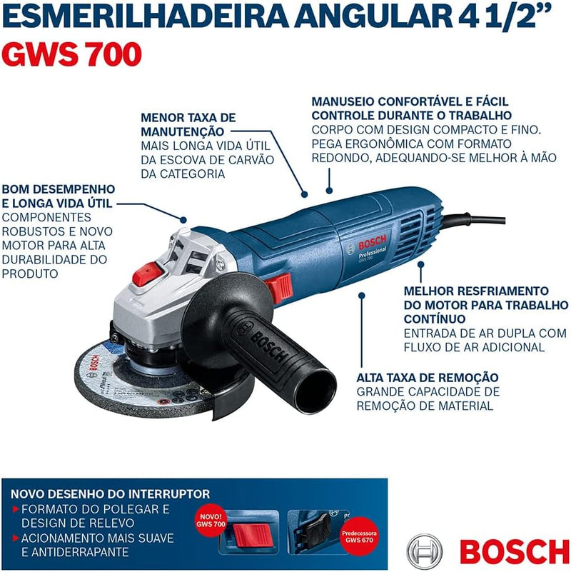 Bosch Esmerilhadeira GWS 700, 710W 220V