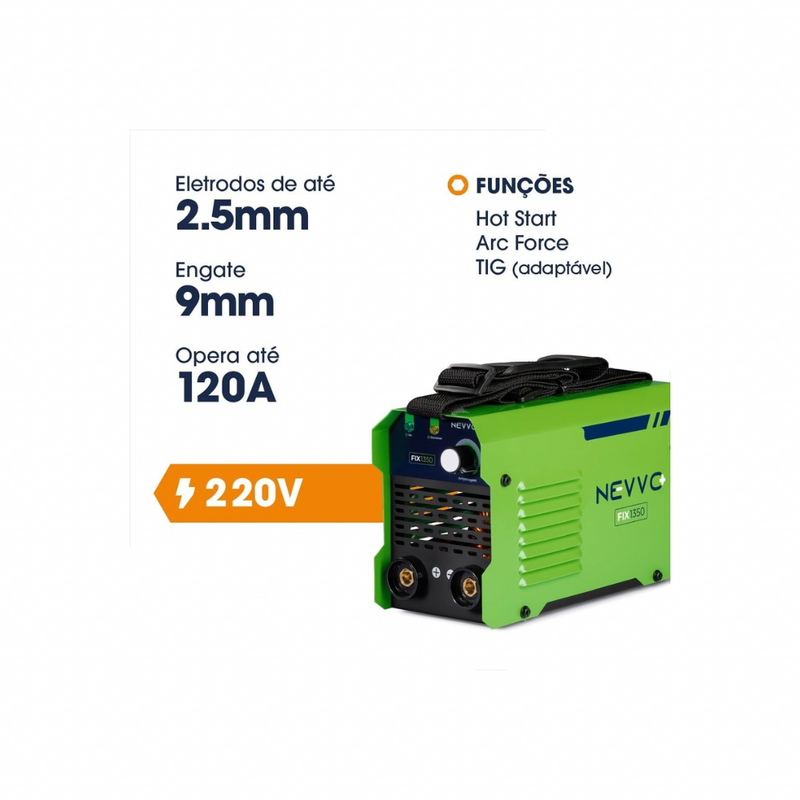 Máquina Inversora De Solda Fix1350 220v 120a Mma Tig NEVVO